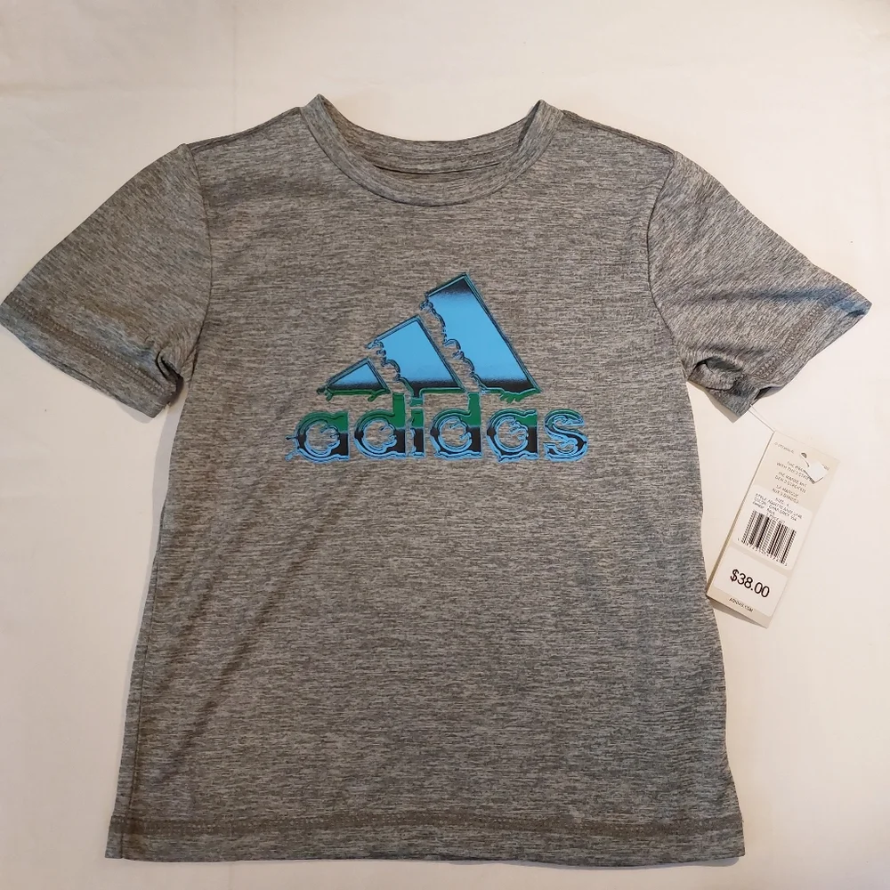 Adidas Active Kids Charcoal Gray T-Shirt NEW 4T